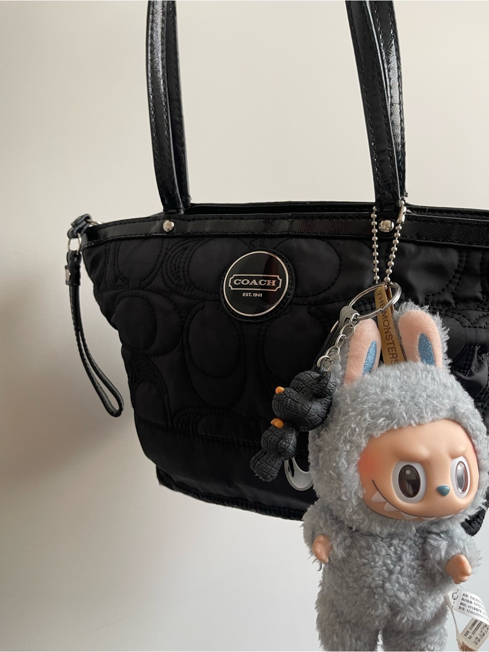 Coach Poppy Black Quilted Signature Tote Shoulder Bag Y2K Project